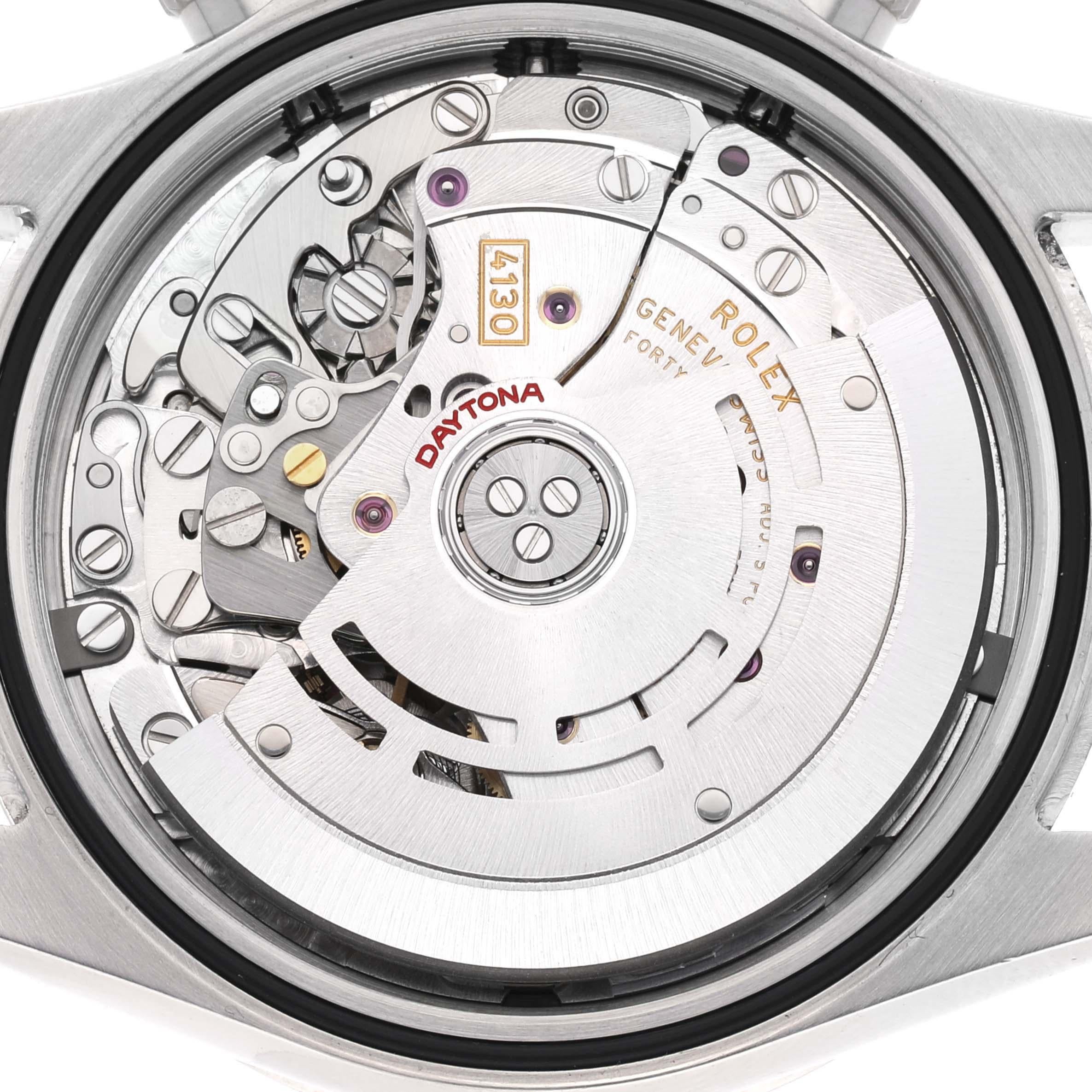Rolex Daytona Chronograph Black Dial Steel Mens Watch 116520 Box Card For Sale 1