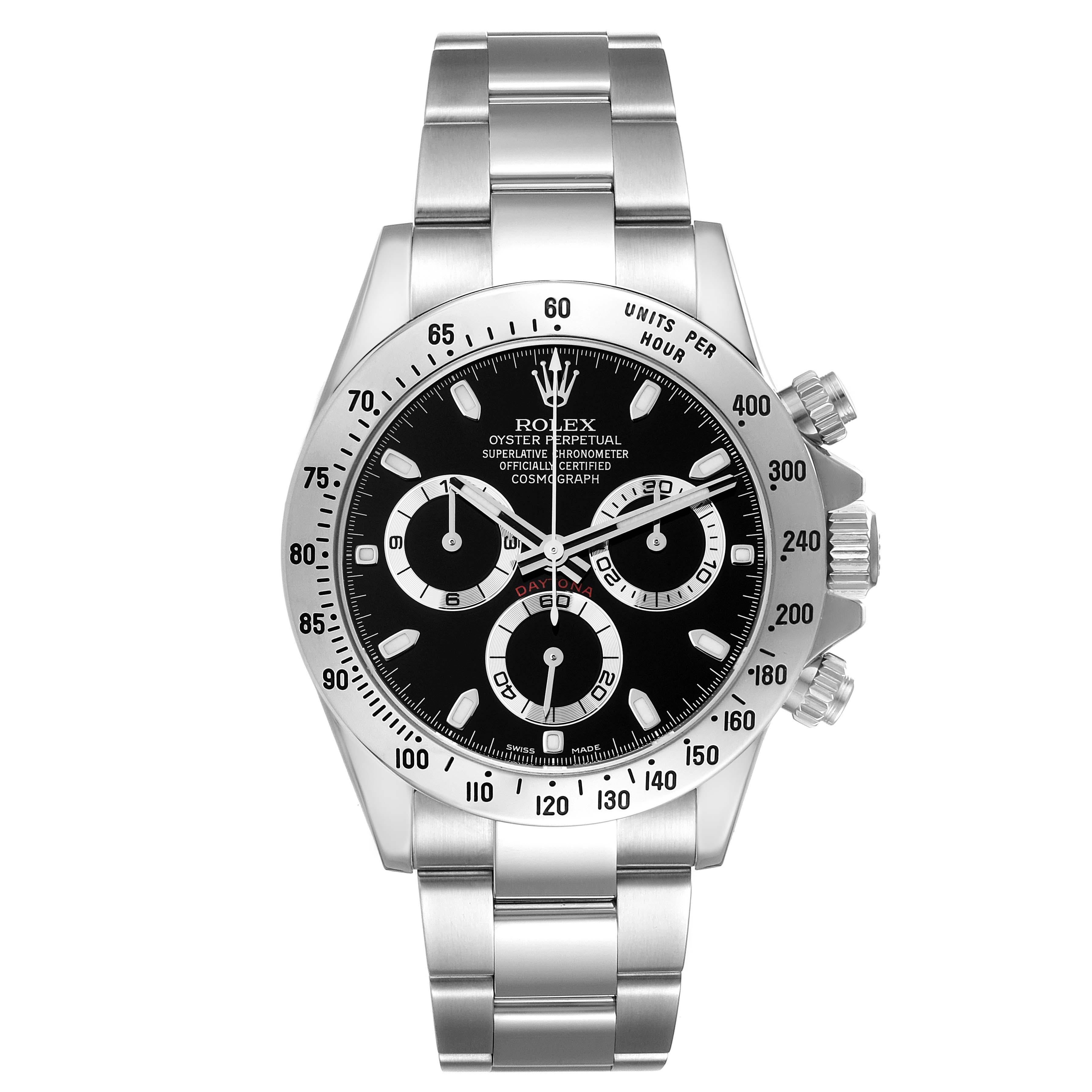 Rolex Daytona Chronograph Black Dial Steel Mens Watch 116520 For Sale 6
