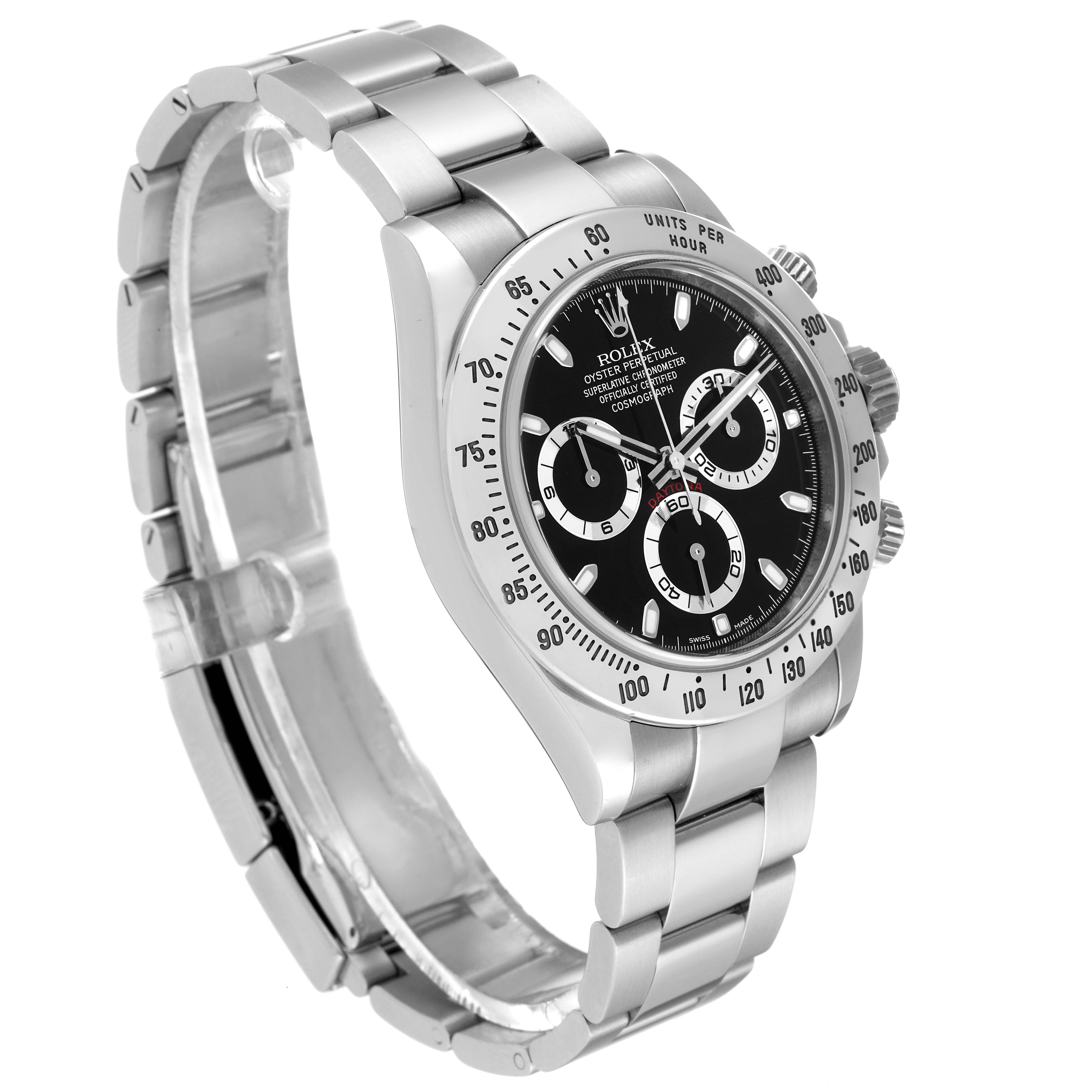 Rolex Daytona Chronograph Black Dial Steel Mens Watch 116520 For Sale 8
