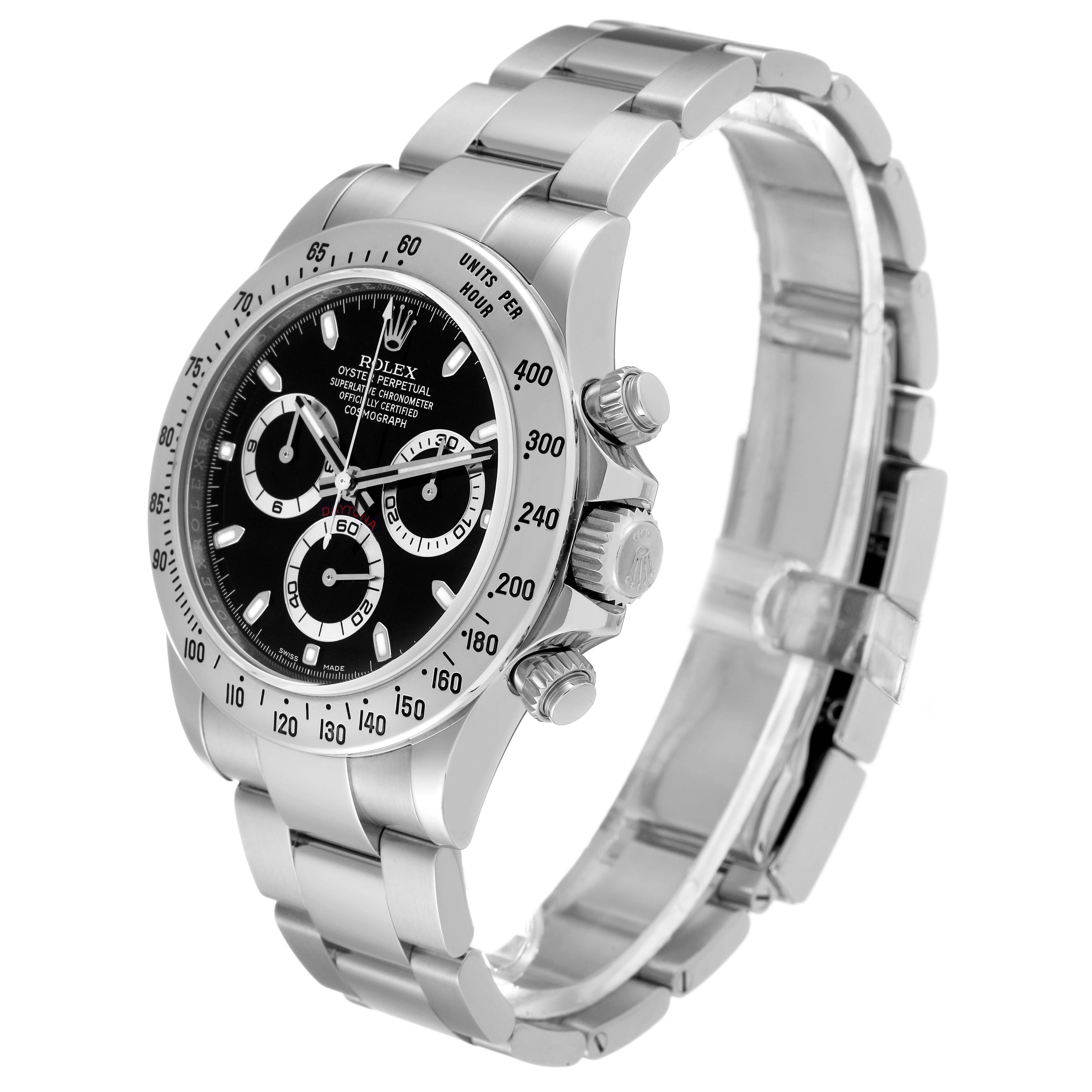 Men's Rolex Daytona Chronograph Black Dial Steel Mens Watch 116520