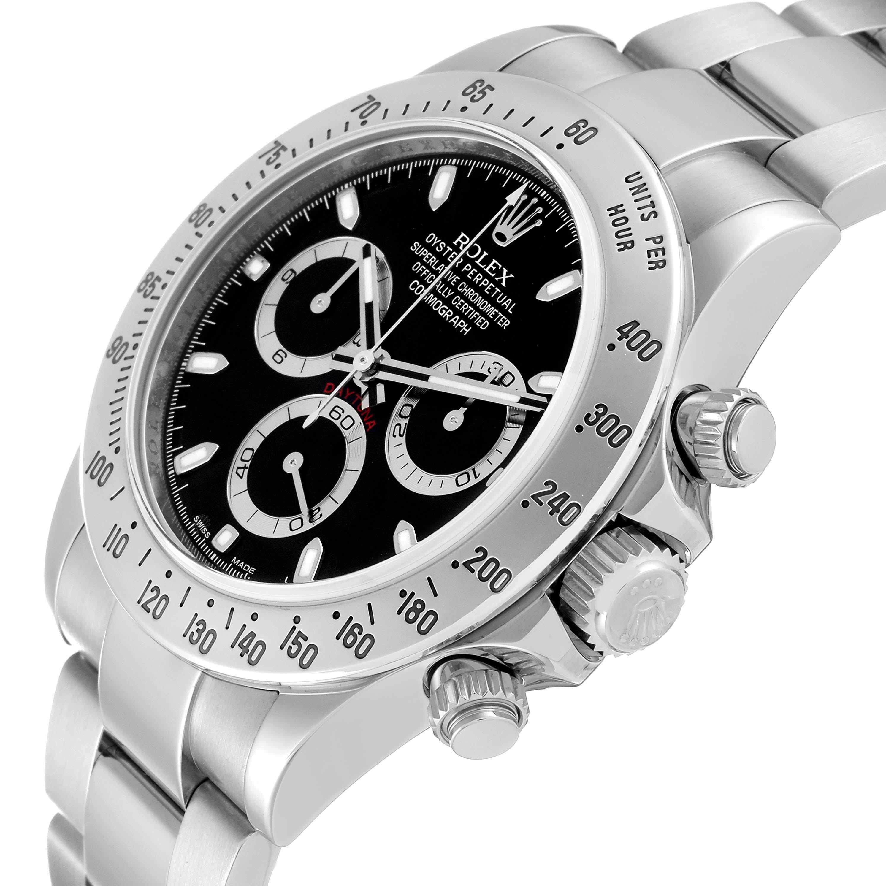 Men's Rolex Daytona Chronograph Black Dial Steel Mens Watch 116520 For Sale