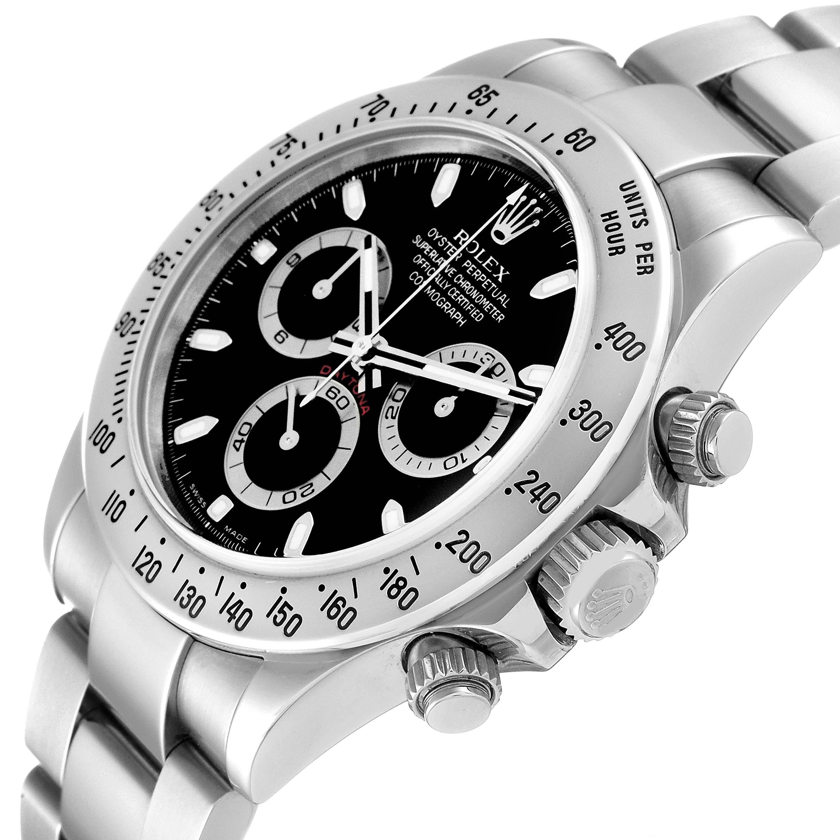 Men's Rolex Daytona Chronograph Black Dial Steel Mens Watch 116520