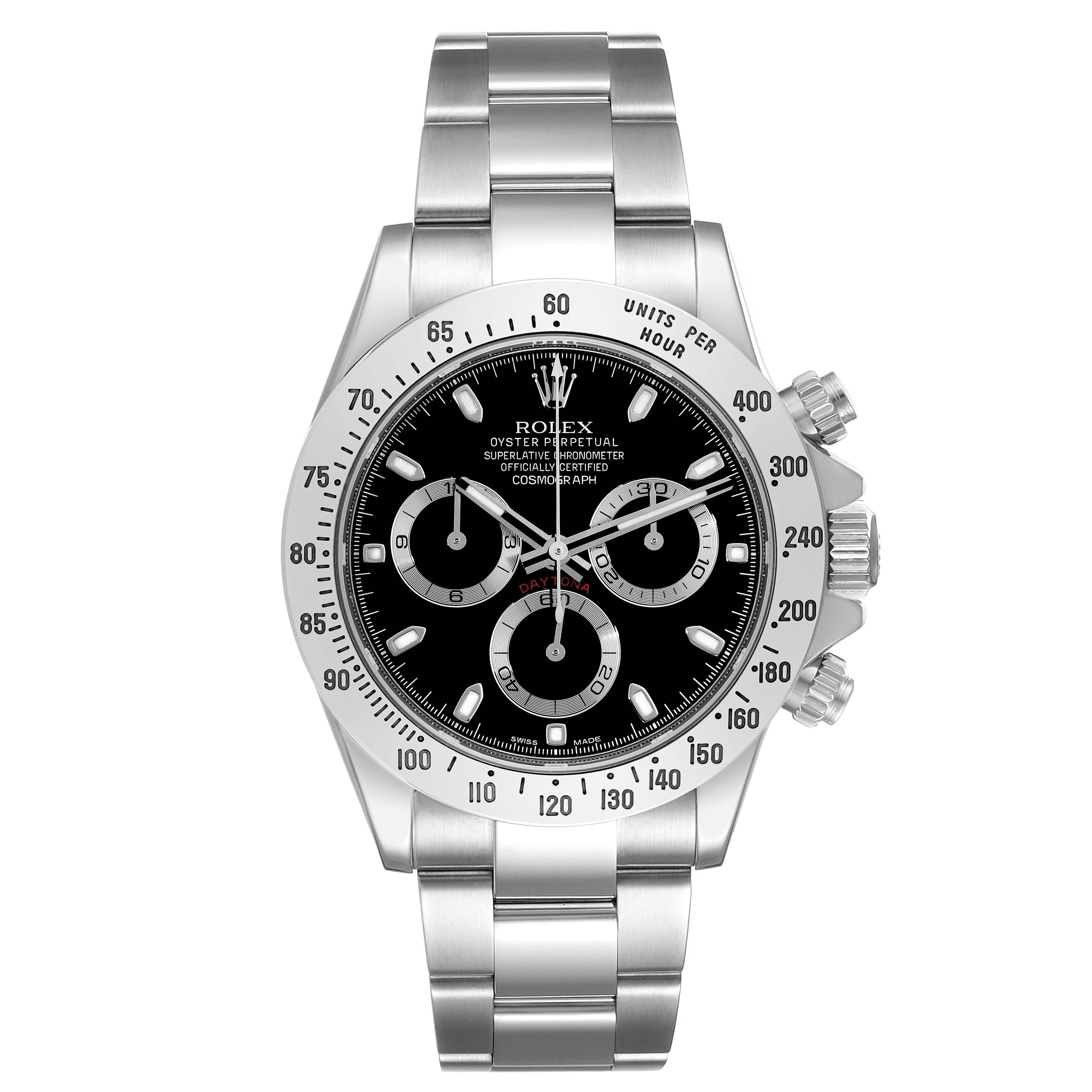 Rolex Daytona Chronograph Black Dial Steel Mens Watch 116520 For Sale 2