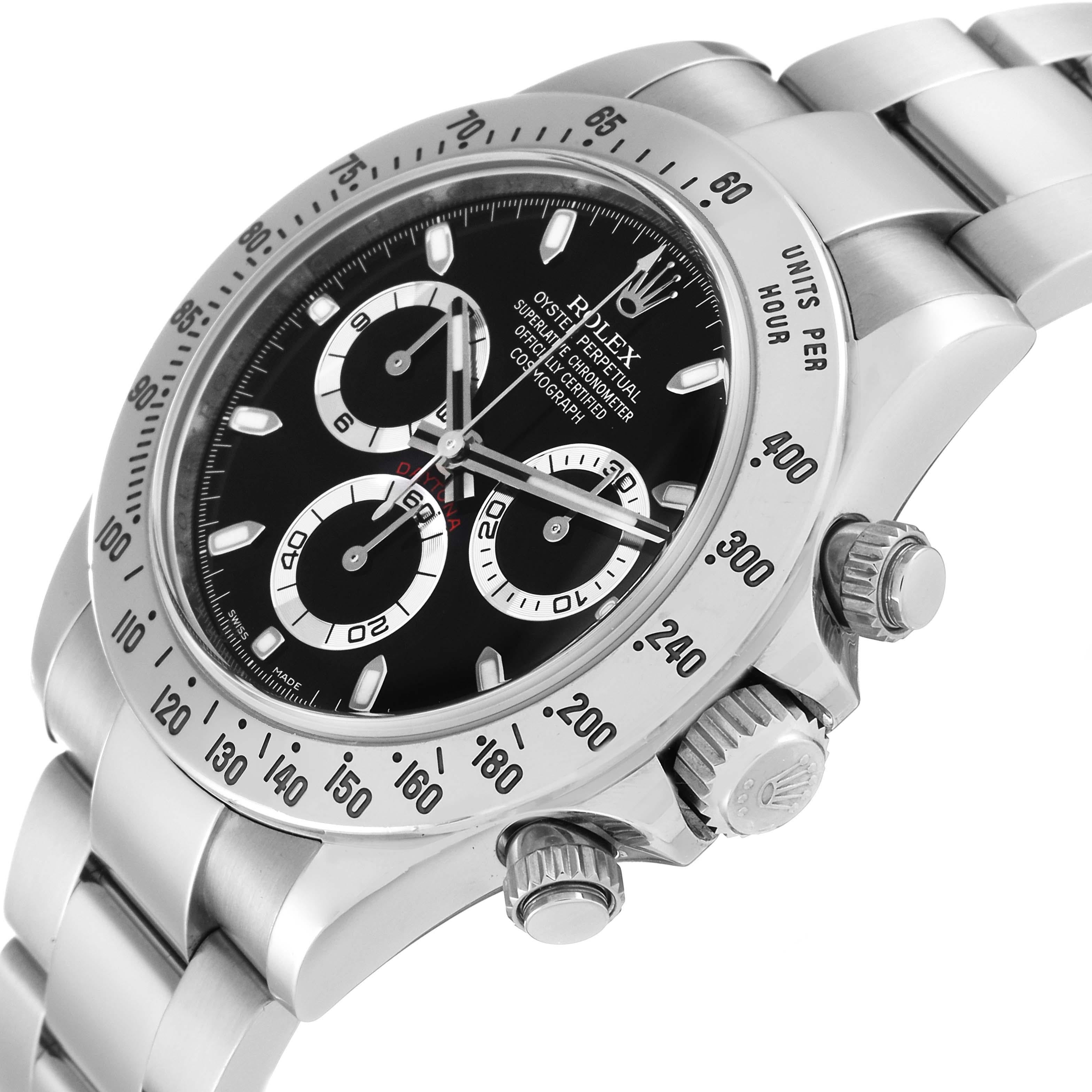 Rolex Daytona Chronograph Black Dial Steel Mens Watch 116520 For Sale 5
