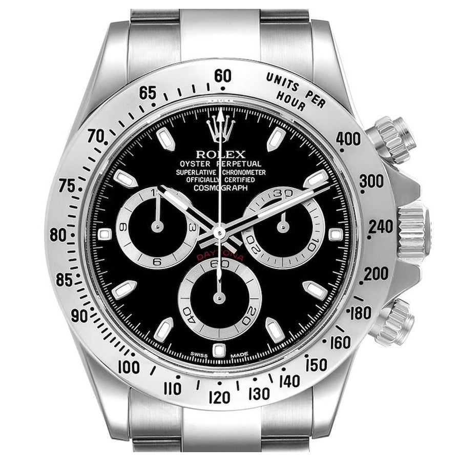Rolex Daytona Chronograph Stahl-Herrenuhr 116520 mit schwarzem Zifferblatt im Angebot