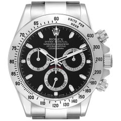 Montre chronographe Rolex Daytona en acier avec cadran noir pour hommes 116520