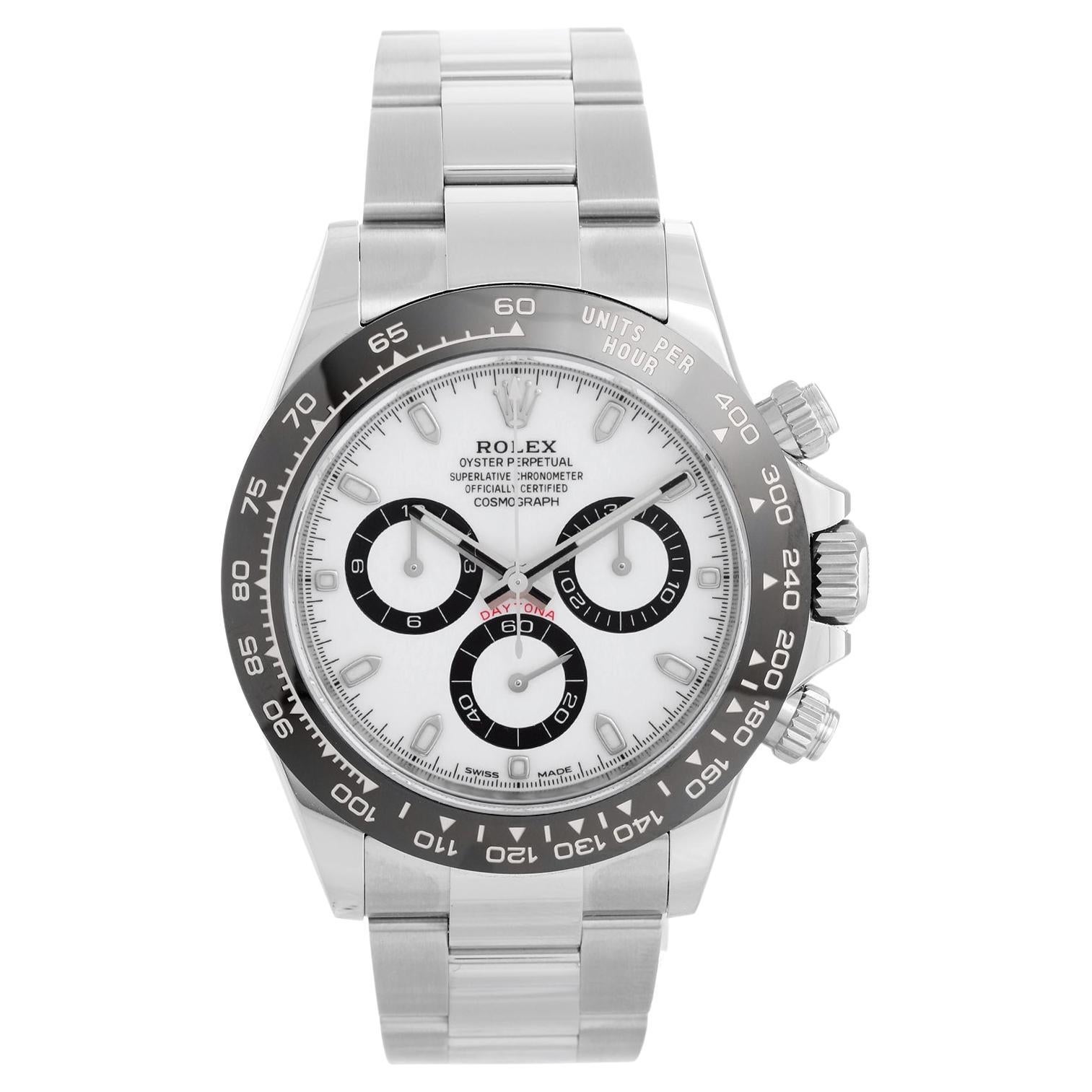 Rolex Daytona Ceramic Bezel White Dial Men's Watch 116500 Box Card at ...