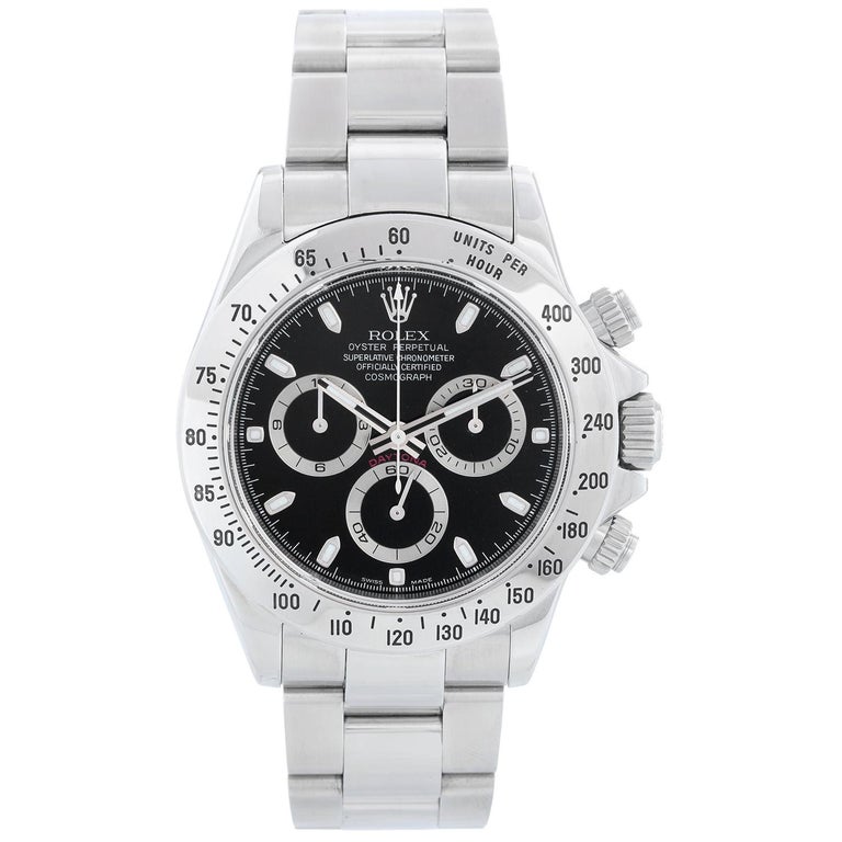 Rolex Daytona Chronograph Function Men's Stainless Steel Watch 116520 at  1stDibs