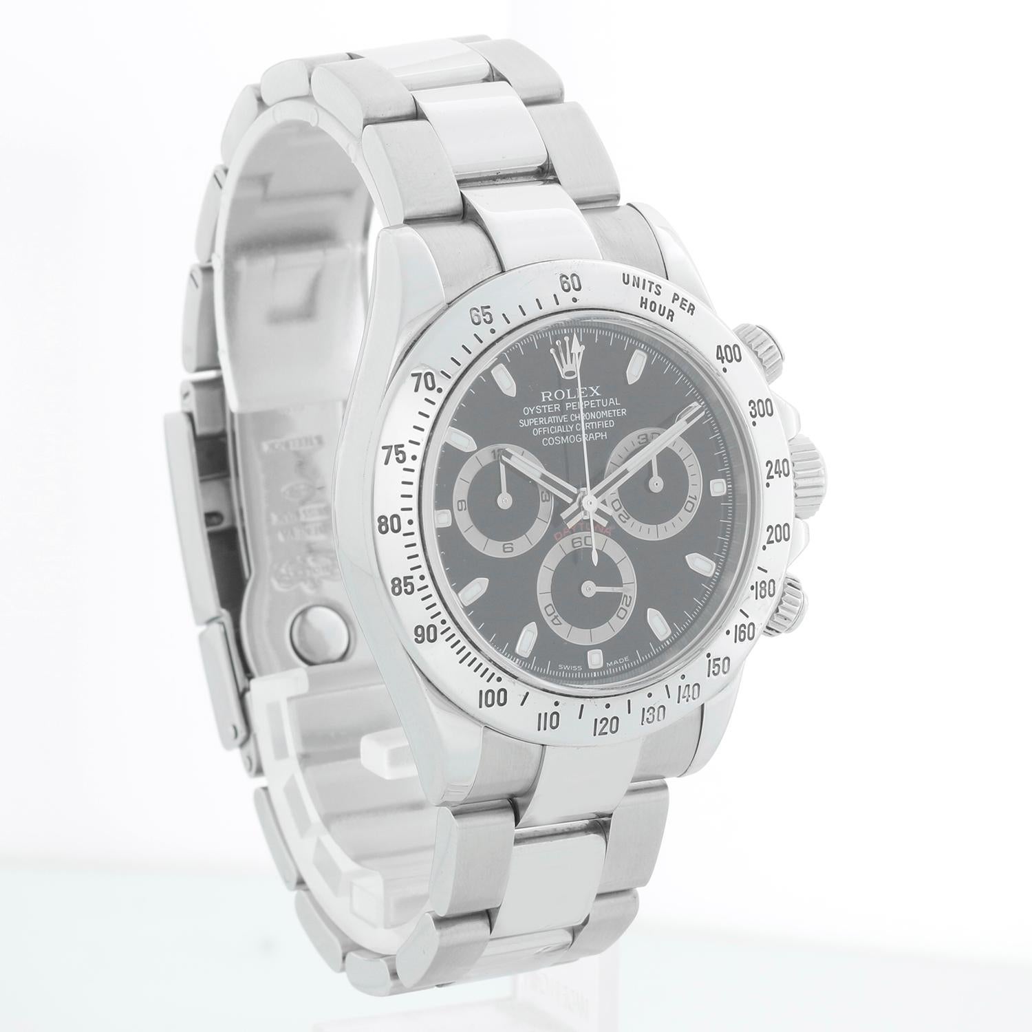Reloj Rolex Daytona Cronógrafo de acero inoxidable para hombre 116520 en Excelente estado para la venta en Dallas, TX