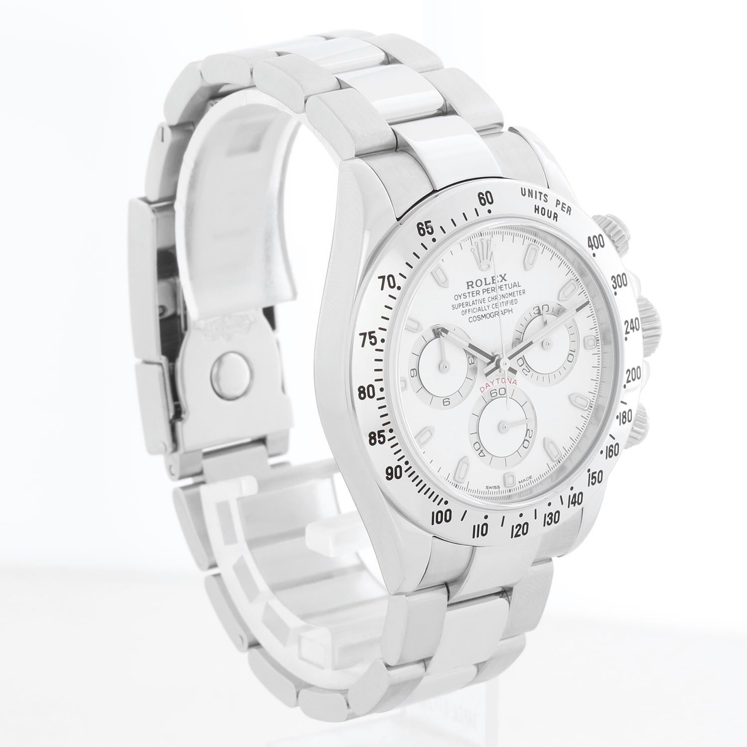 Montre Rolex Daytona Chronograph pour hommes en acier inoxydable 116520 Excellent état - En vente à Dallas, TX