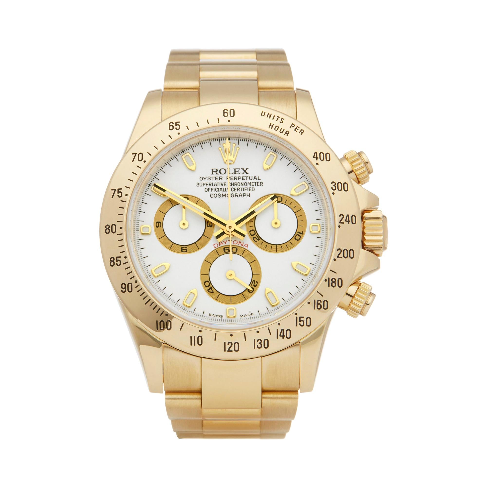 Rolex Daytona Chronograph NOS 18 Karat Yellow Gold 116528
