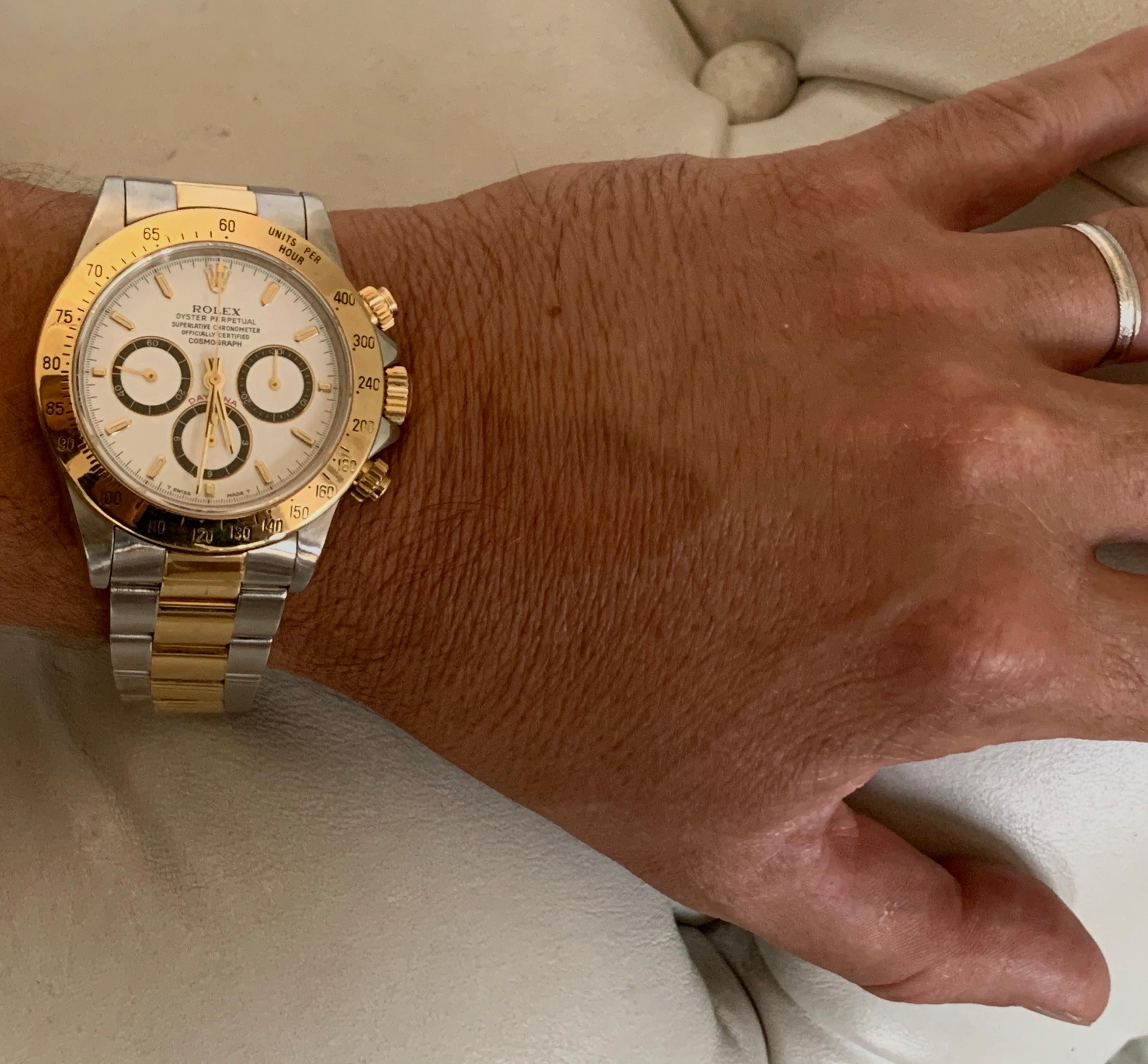 Rolex Daytona Chronograph Oystersteel and 18Kt Yellow Gold Wristwatch In Good Condition In Florence, IT