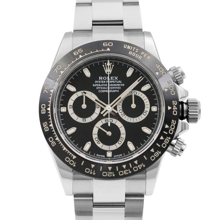Rolex Daytona Chronograph Steel Ceramic Black Dial Automatic Mens Watch ...