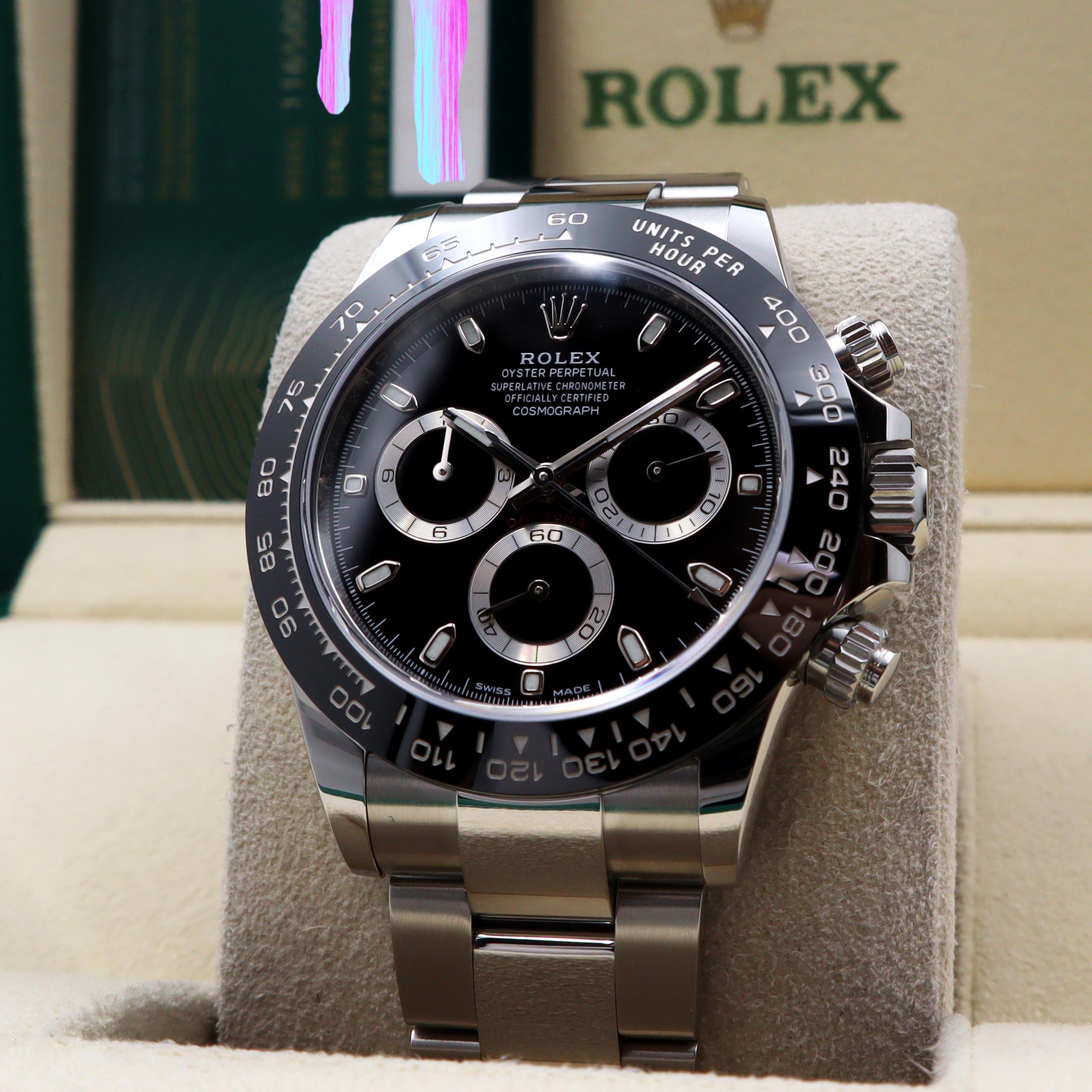 Rolex Daytona Cronografo Acciaio Ceramica Quadrante Nero Orologio Automatico Uomo 116500LN in vendita 2