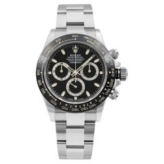 Rolex Montre chronographe Daytona automatique en acier, céramique et cadran noir, pour hommes 116500LN