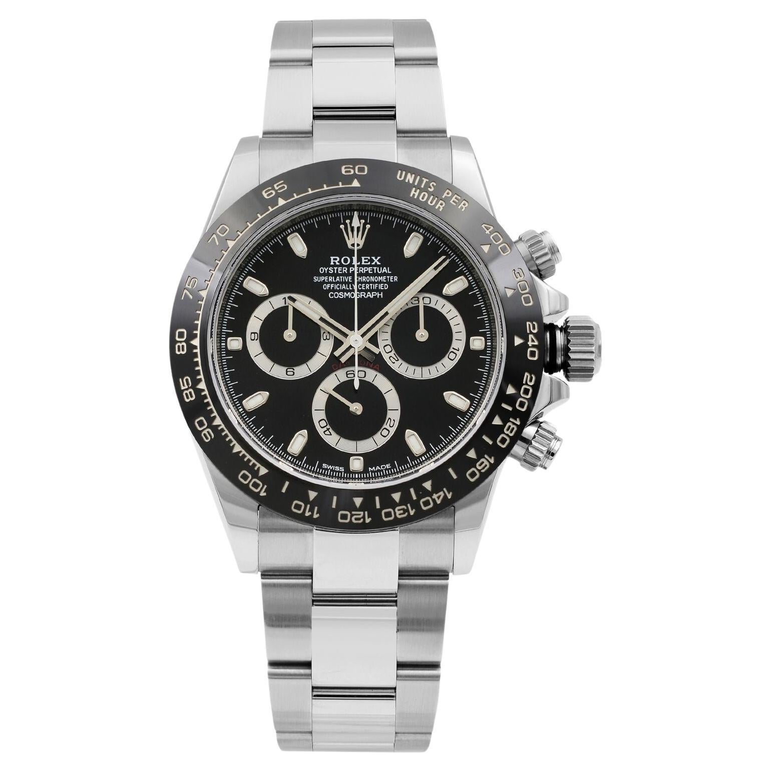 Rolex Daytona Chronograph Stahl Keramik Schwarzes Zifferblatt Automatik-Herrenuhr 116500LN im Angebot