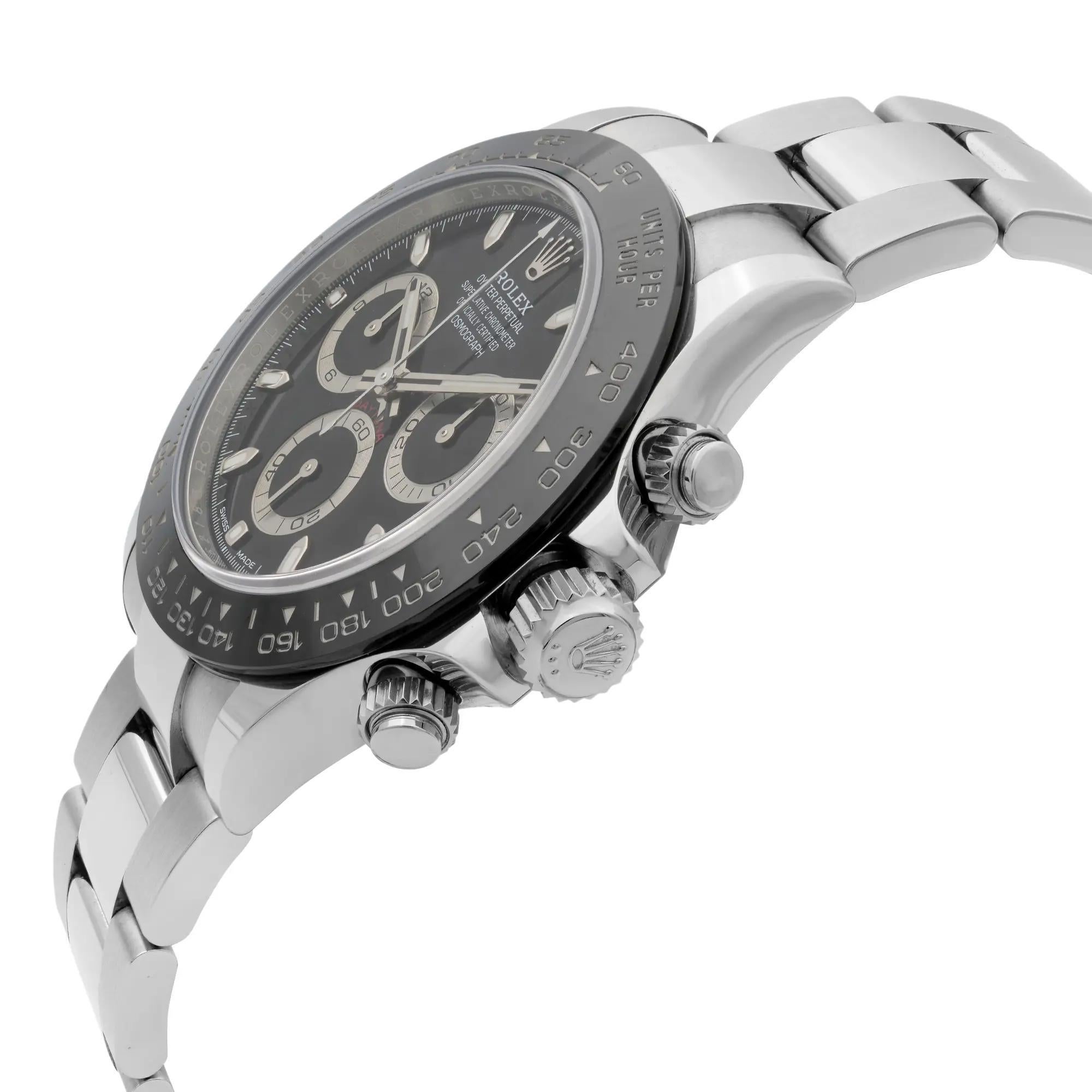 Rolex Daytona Chronograph Steel Ceramic Black Dial Automatic Watch 116500LN B/P Neuf - En vente à New York, NY