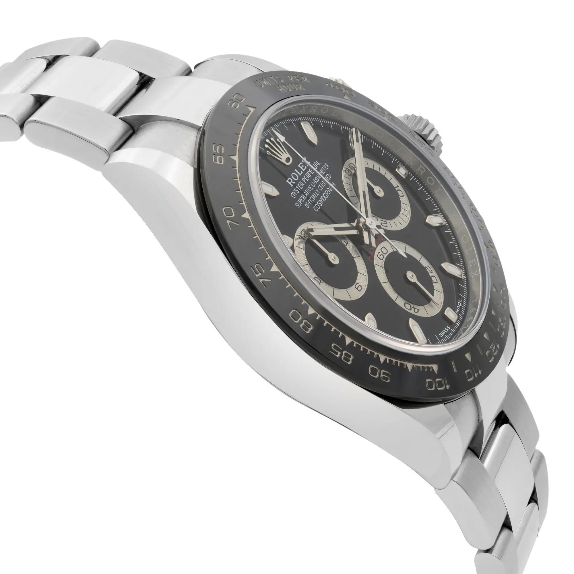 Women's Rolex Daytona Chronograph Steel Ceramic Black Dial Automatic Watch 116500LN