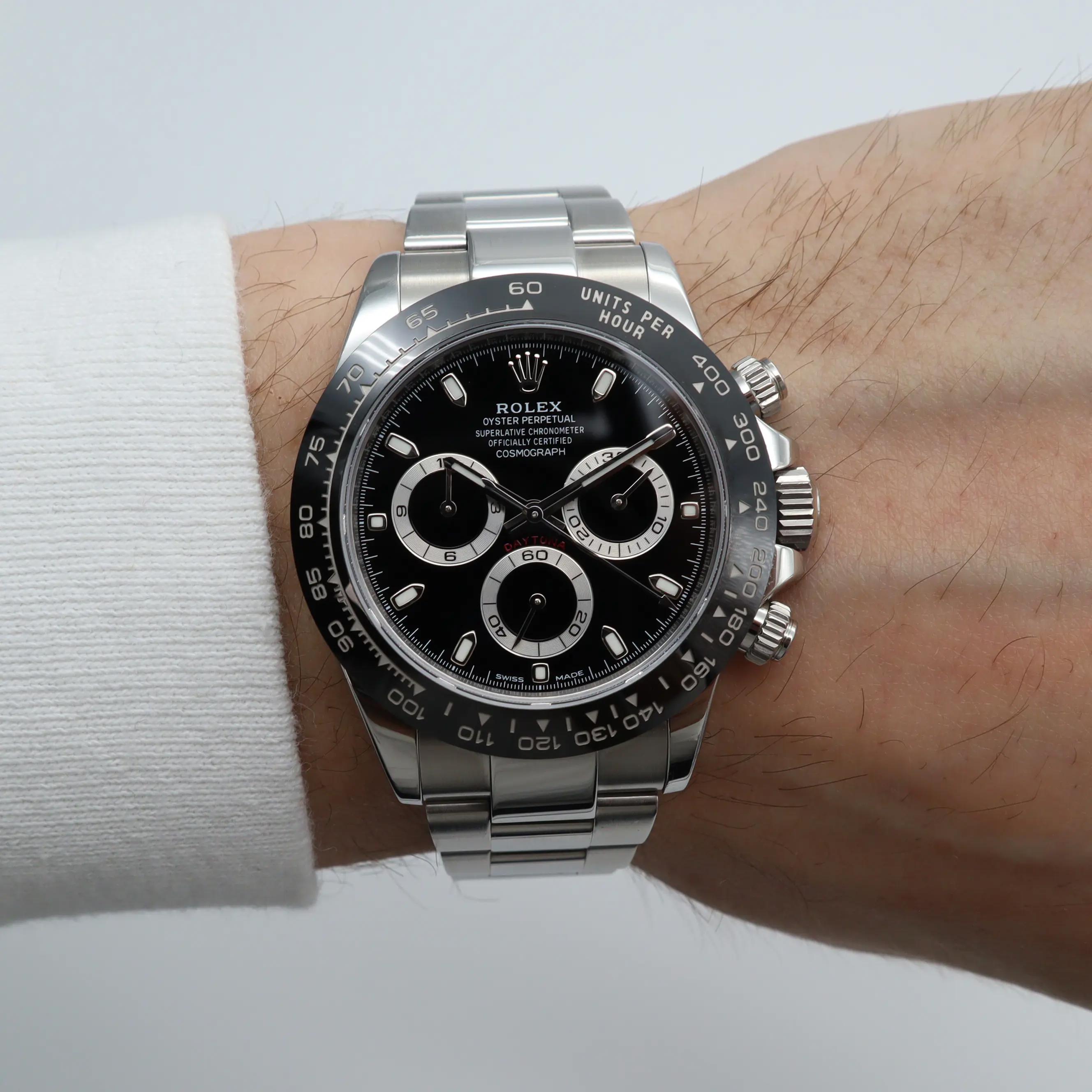 Rolex Daytona Chronograph Steel Ceramic Black Dial Automatic Watch 116500LN B/P en vente 3