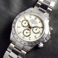 Rolex Daytona Chronograph White Ivory Creamy Dial 116520 Steel Watch 2001