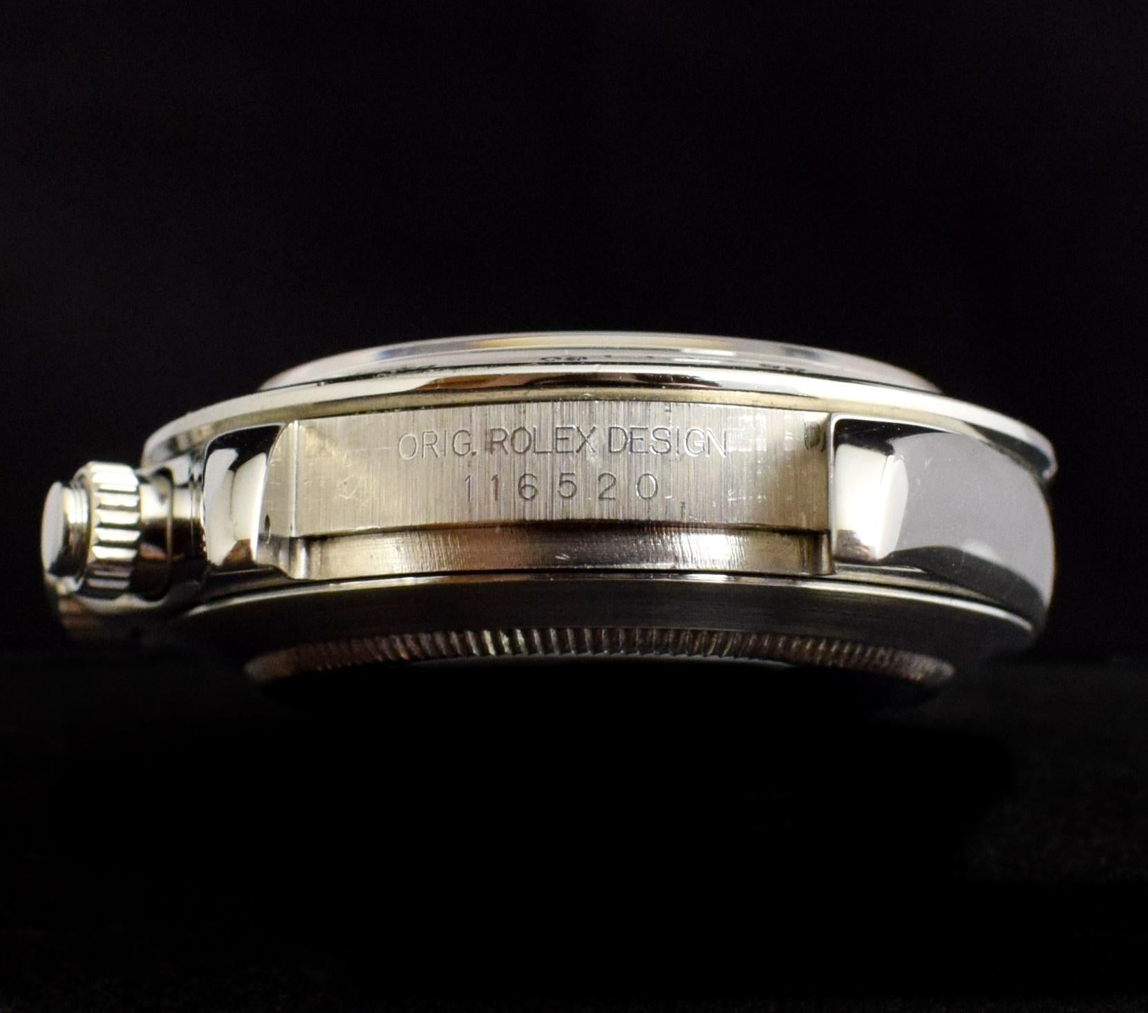 Rolex Daytona Chronograph White Ivory Creamy Dial 116520 Steel Watch 2001 en vente 2