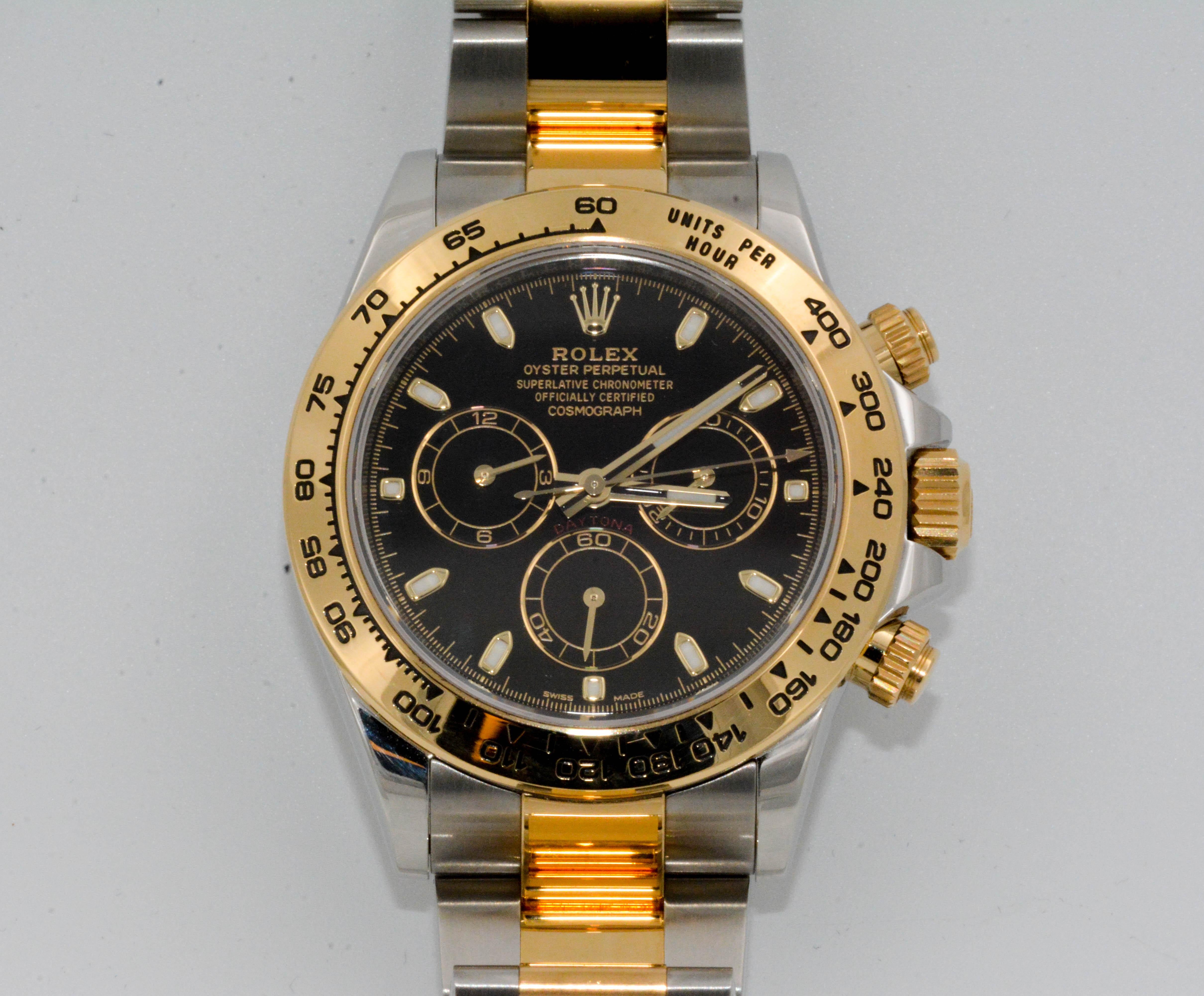 Modern Rolex Daytona Cosmo Superlative Chronometer Stainless/18 KY Gold Watch