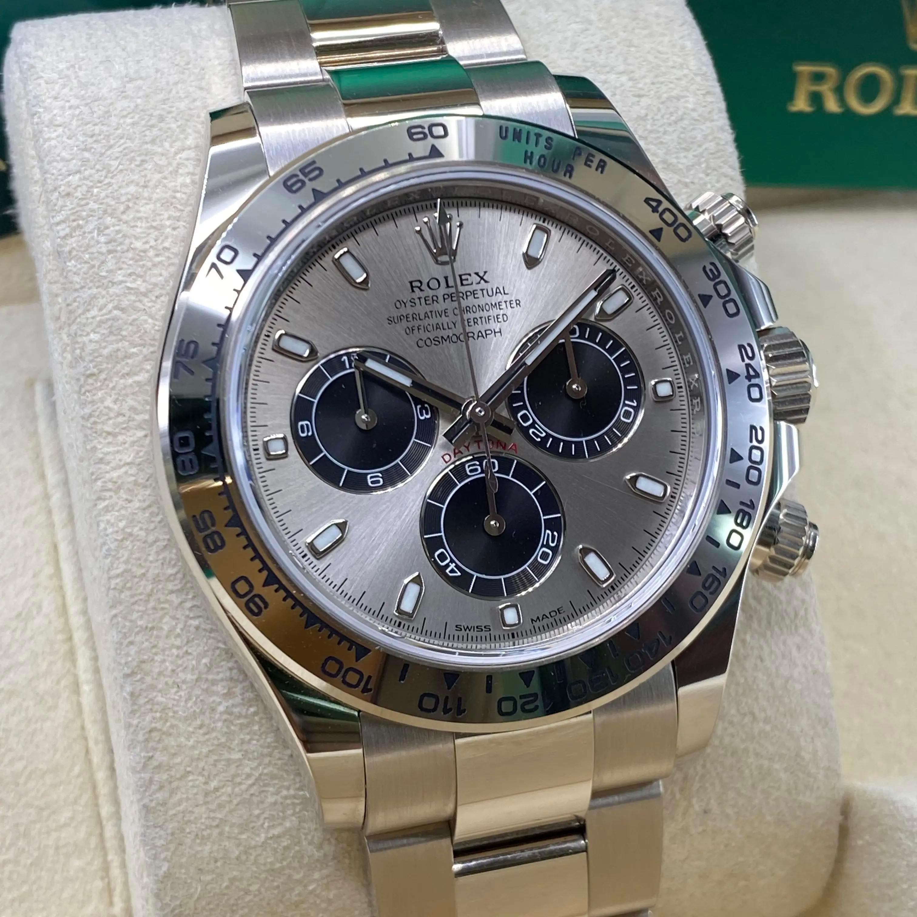 Rolex Daytona Cosmograph 116509 White Gold Ghost Dial Automatic Watch B&P In Excellent Condition For Sale In New York, NY