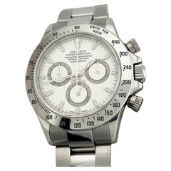 Rolex Daytona Cosmograph 116520 White PANNA DIAL en acier inoxydable 40 mm non repoussé