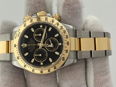Rolex Daytona Cosmograph 116523 40mm Black Dial 18k Yellow Gold Steel Box