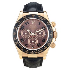 Rolex Daytona Cosmograph 18k Everose Gold Chocolate Dial Leather Strap 116515LN