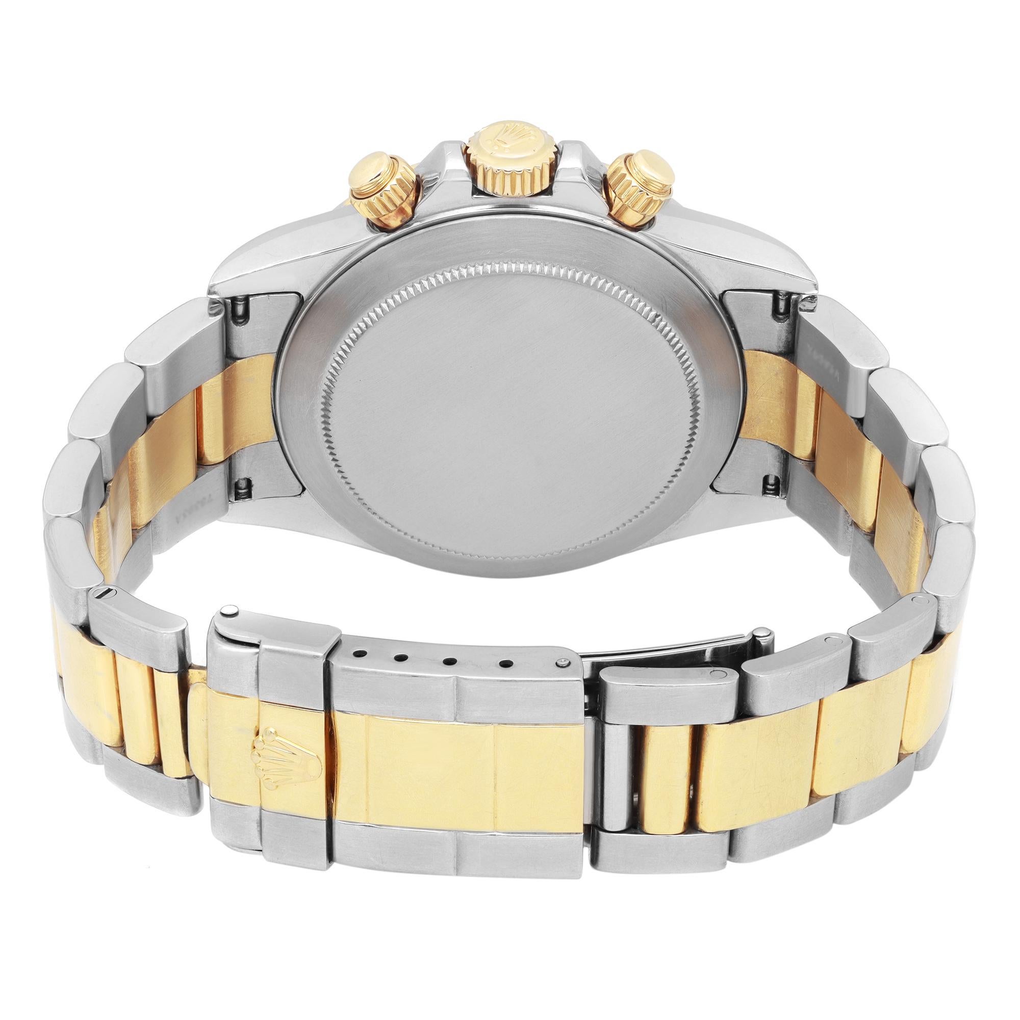 Rolex Daytona Cosmograph 18K Oro Acciaio Quadrante Nero Orologio Automatico Uomo 16523 in vendita 2