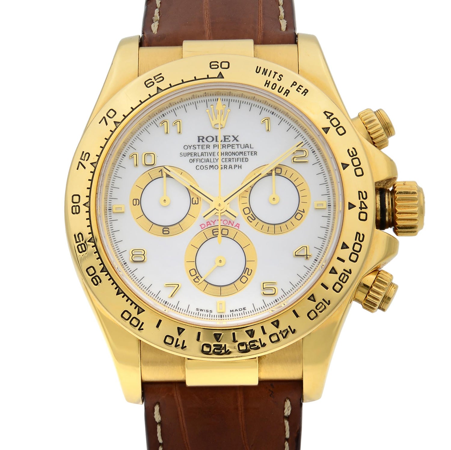 Rolex Daytona Cosmograph 18k Gold White Dial Leather Strap Men's Watch  116518 at 1stDibs | rolex daytona leather strap, gold daytona leather strap,  rolex daytona gold leather strap