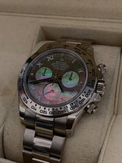 Rolex Daytona Cosmograph 18k White Gold w/ Black Mother of Pearl Tahitian Dial