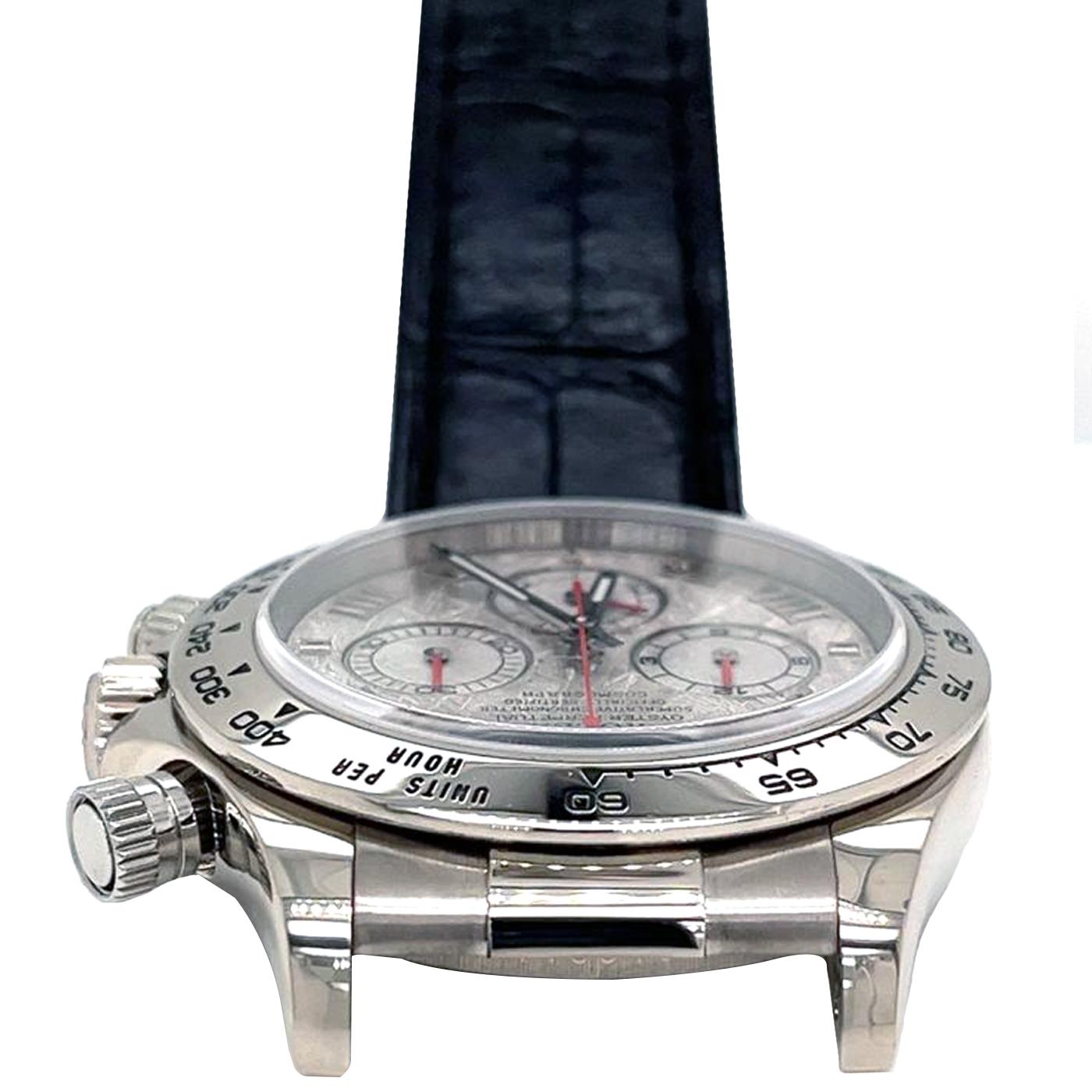 Rolex Daytona Cosmograph 18k Weißgold Meteorit Zifferblatt Herrenuhr 116519 5