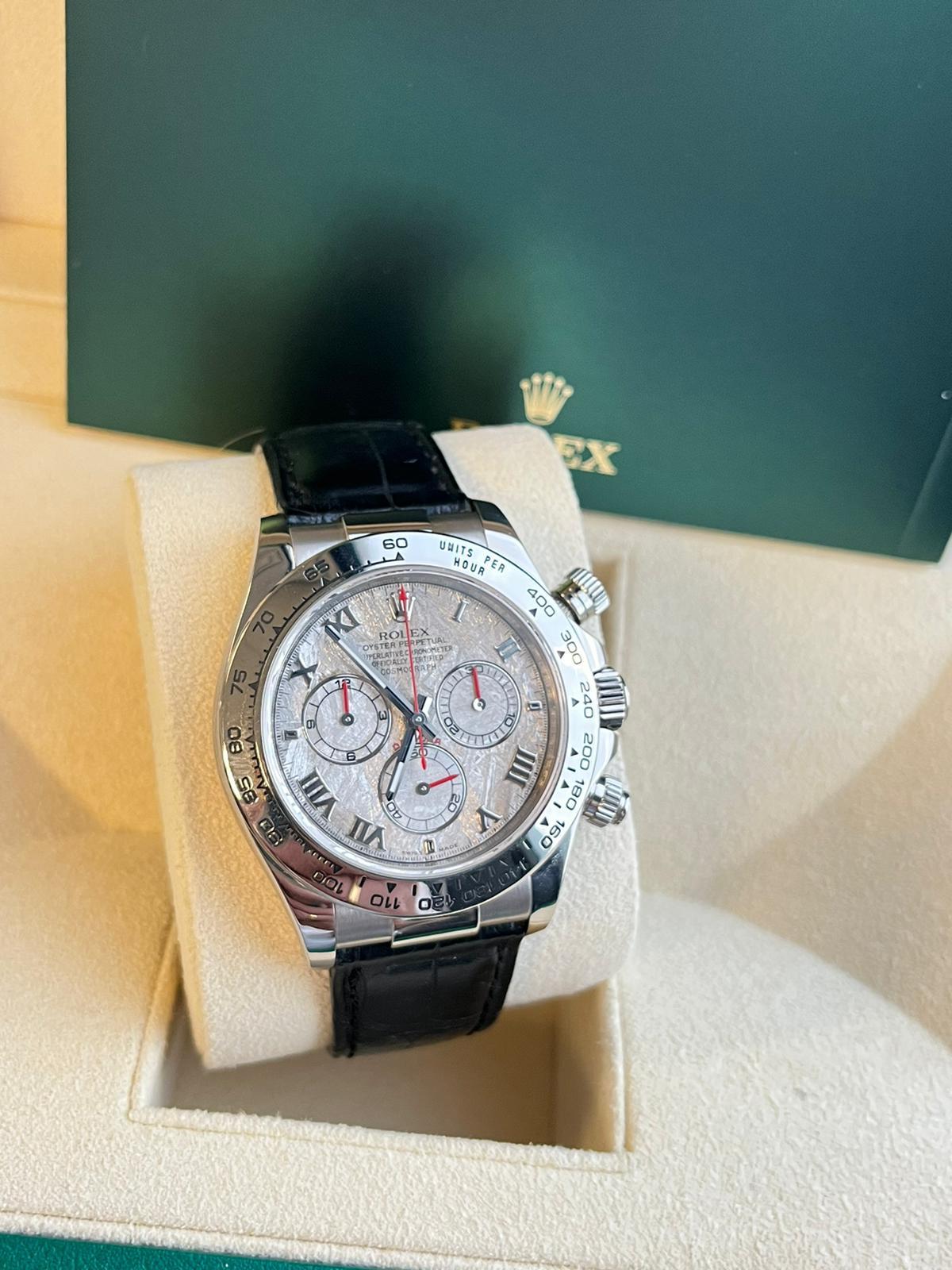 Rolex Daytona Cosmograph 18k Weißgold Meteorit Zifferblatt Herrenuhr 116519 12