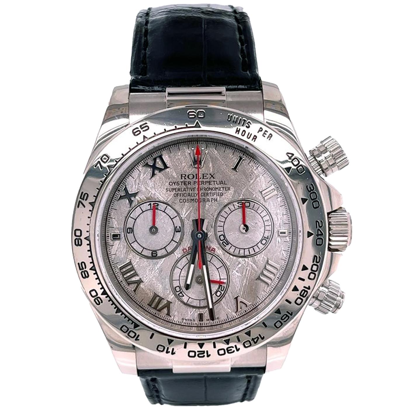 Rolex Daytona Cosmograph 18k Weißgold Meteorit Zifferblatt Herrenuhr 116519 (Modernistisch)