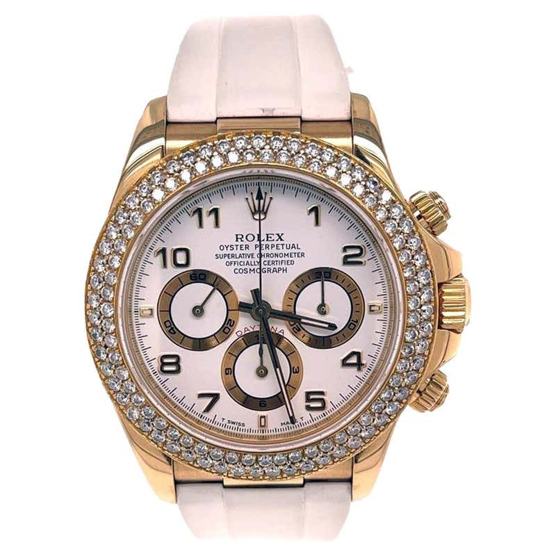 Rolex Daytona White Dial Yellow Gold Chronograph Mens Watch 16518 at ...