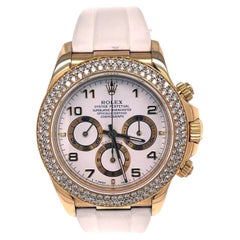 Rolex Daytona Cosmograph 18kt Yellow Gold Bezel White Stap Watch 16518