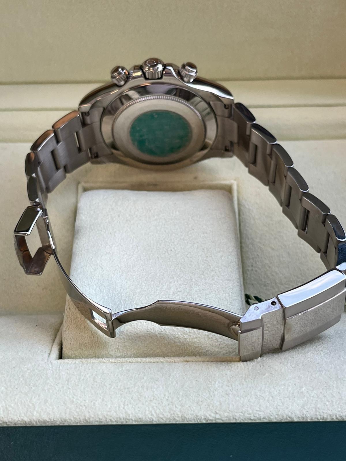 Rolex Daytona Cosmograph Quadrante Nero da Corsa Oro Bianco Orologio Uomo 116509 in vendita 9