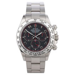 Used Rolex Daytona Cosmograph Black Racing Dial White Gold Mens Watch 116509