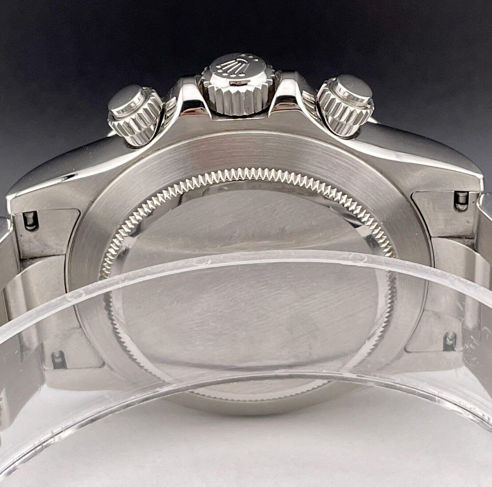 Rolex Daytona Cosmograph 40mm Oyster White Dial Montre chrono en acier pour hommes 116520 en vente 1