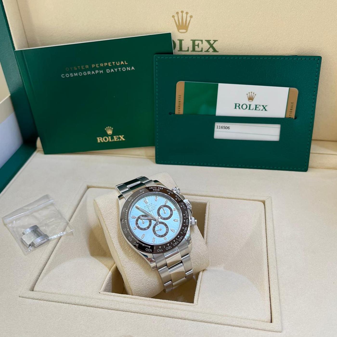Rolex Daytona Cosmograph Oyster Perpetual Platinum Ice Blue Dial 116506 4
