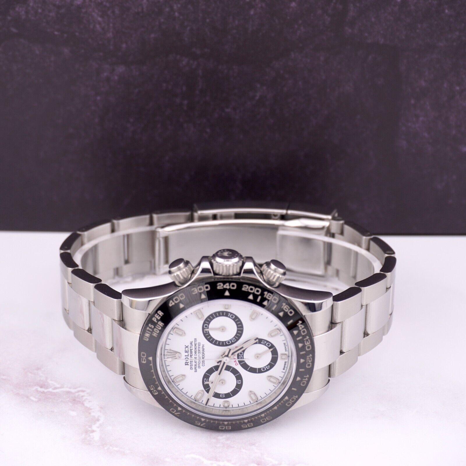 Women's or Men's Rolex Daytona Cosmograph 40mm Panda Men Oyster White Dial Chrono Watch 116500LN For Sale