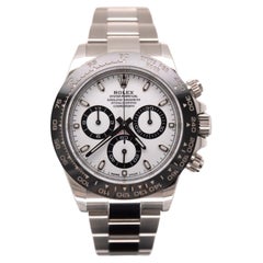 Used Rolex Daytona Cosmograph 40mm Panda Men Oyster White Dial Chrono Watch 116500LN