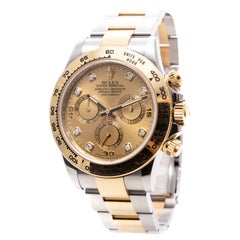 Used Rolex Daytona Cosmograph 40mm Two Tone Champagne Diamond Dial Ref: 116503