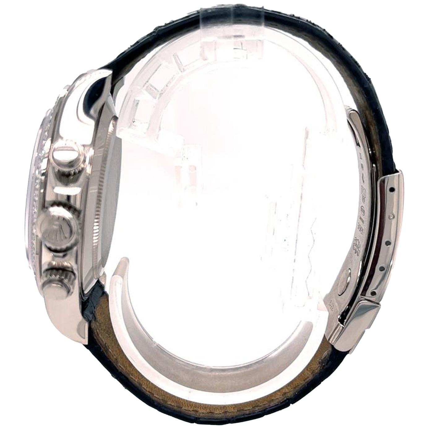 Round Cut Rolex Daytona Cosmograph White Gold MOP Diamond Bezel Watch 116589RBR For Sale