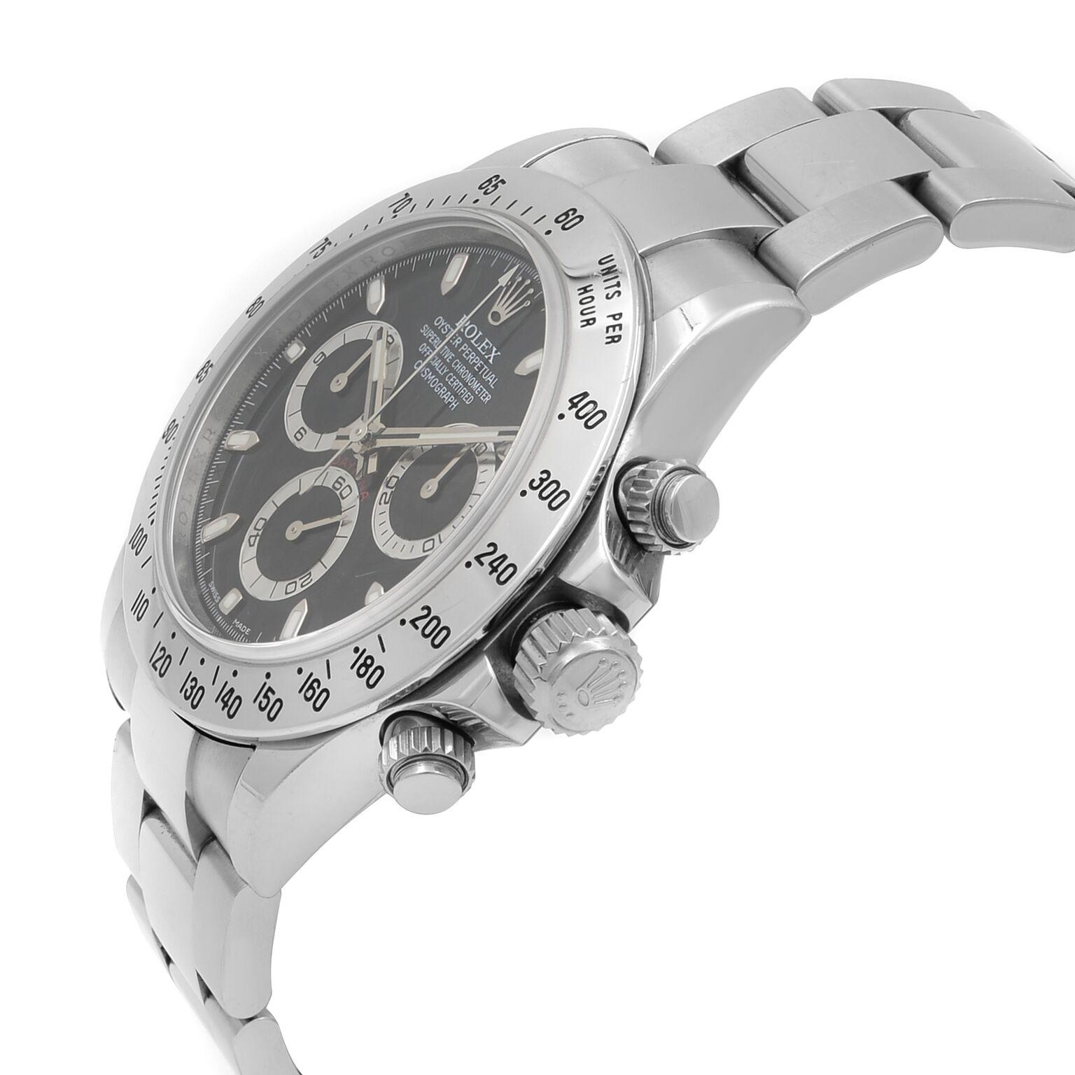 Men's Rolex Daytona Cosmograph Black Dial Steel Automatic Men’s Watch 116520BKSO