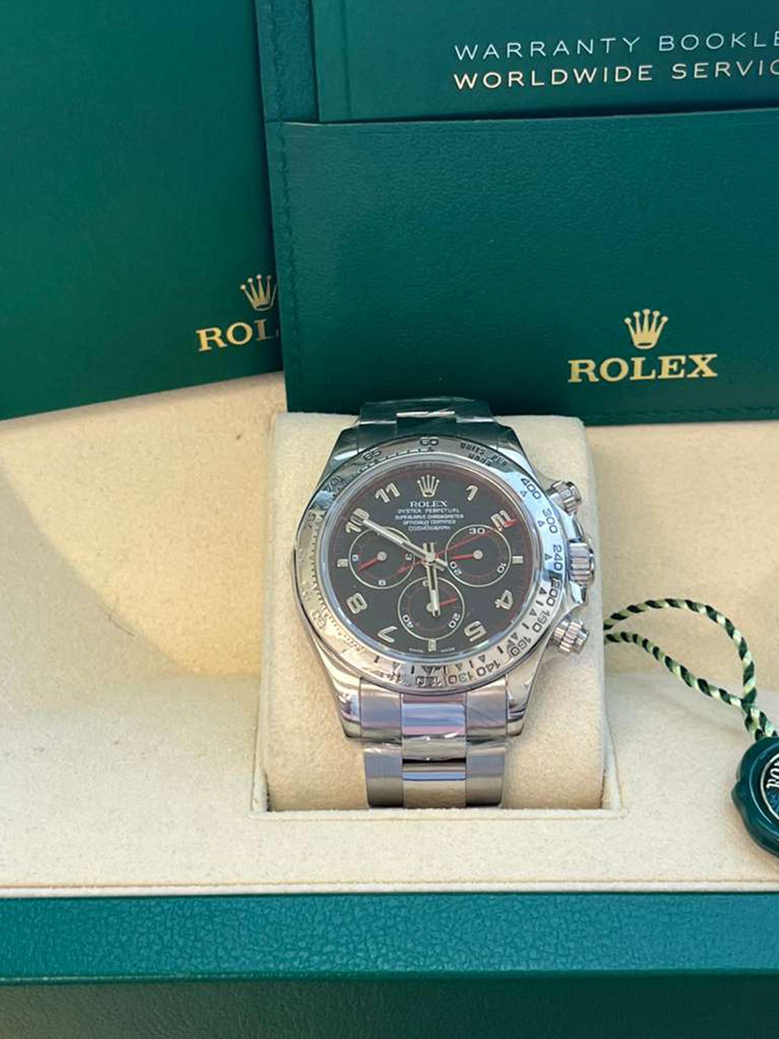 Rolex Daytona Cosmograph Black Racing Dial White Gold Mens Watch 116509 For Sale 3