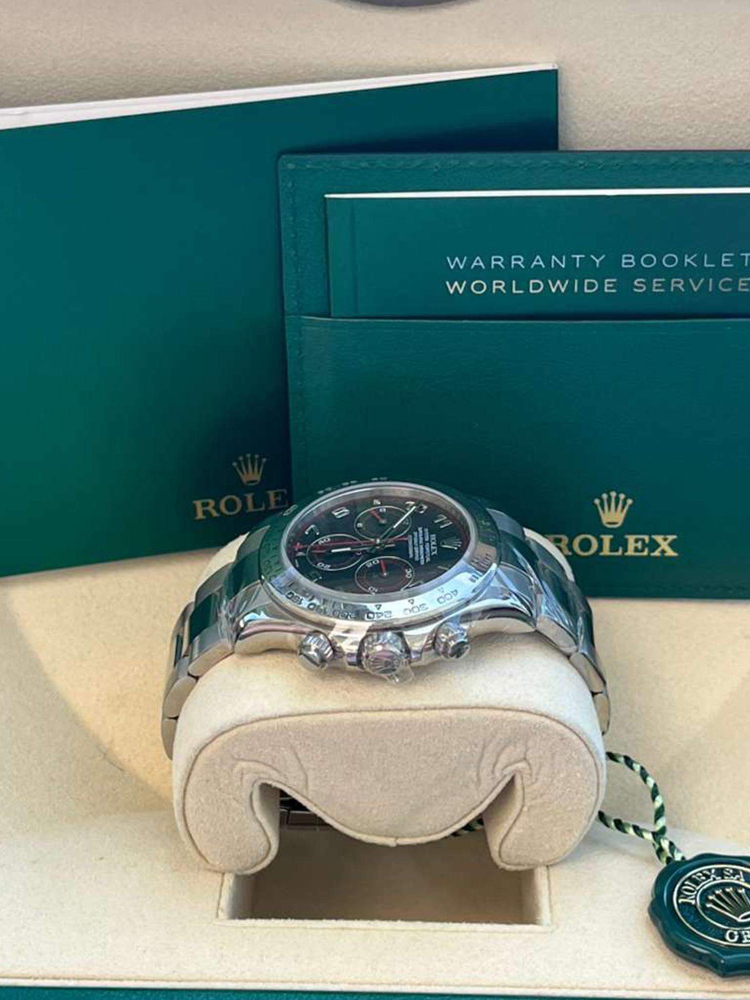 Rolex Daytona Cosmograph Black Racing Dial White Gold Mens Watch 116509 For Sale 8