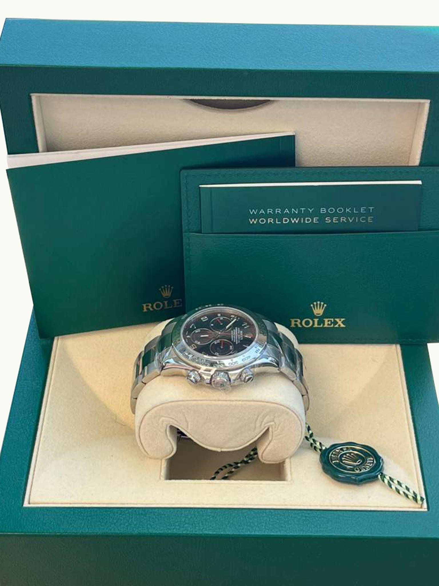 Rolex Daytona Cosmograph Black Racing Dial White Gold Mens Watch 116509 For Sale 9
